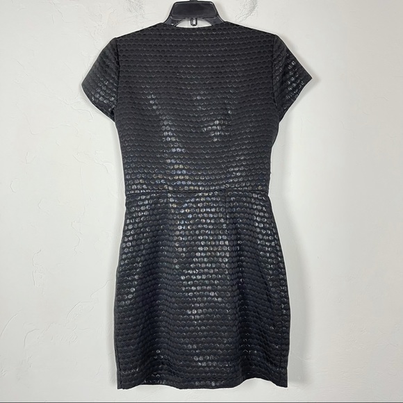 2B Rych Dress Black Polka Dot Midi Zipper Pouf - Picture 2 of 9